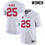 NCAA Women's Alabama Crimson Tide #25 Jacobi McBride Stitched College 2021 Nike Authentic White Football Jersey FD17B22XF